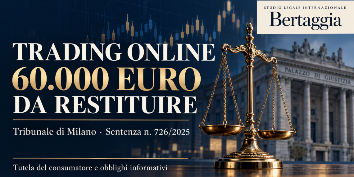 Bilancia della giustizia e mercati finanziari: il Tribunale di Milano dispone la restituzione di 60.000 euro. Studio Legale Internazionale Bertaggia.